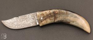  Couteau  "  Curni lame damas " par Alexandre Musso