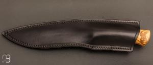   Couteau " Droit  " de Jean Paul Sire - Loupe de buis et Damas