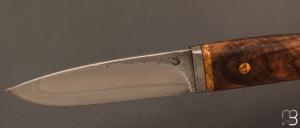  Couteau Droit forgé main par Jean Paul Sire - Noyer et lame acier C130