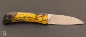 Couteau " Engatse " custom Loupe de frêne et lame en 14C28 de David Margrita - Mbull Knives