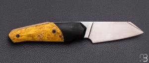    Couteau " Front-flipper custom " par Fabio Pitton - Loupe d'érable stabilisée et lame en M390