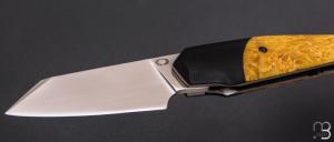   Couteau " Front-flipper custom " par Fabio Pitton - Loupe d'érable stabilisée et lame en M390