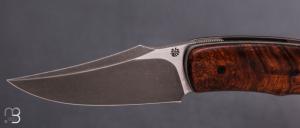   Couteau " Front-flipper custom " par Fabrice Delbart - Forge Celtique - Bois de fer et lame en RWL34