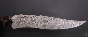     Couteau "Grand Fighter Sub-Hilt" custom fixe de Samuel Lurquin - Ironwood et damas