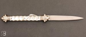 Couteau " Gentilhomme nacre et argent à la façon Châtellerault XIX ème " custom par Alex Dubois - Coutellerie Nuage