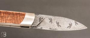 Couteau " Gentleman " pompe avant custom de Florent Dall'ava - Lame damas de Nicolas Mestrallet