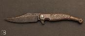 Couteau  " Gitano Custom #1 "pliant de Gudy van Poppel - Titane et Bhler N690