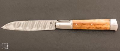    Couteau " Interprétation Issoire" par Erwann Aubriet - Ivoire de mammouth et damas