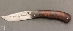   Couteau  " Jack " pliant par Tanguy Coillot - Tamarin ondé et lame en C130