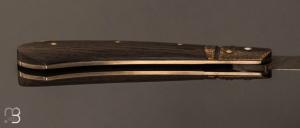  Couteau  "  Jackdaw " pliant custom Morta et damas par Nicolas Weber