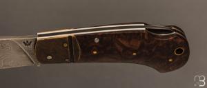    Couteau " Jackdaw " pliant custom par Nicolas Weber - Noyer et damas 