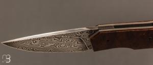    Couteau " Jinbei " custom de Gaël Chevalier - Micarta WW2 et damas