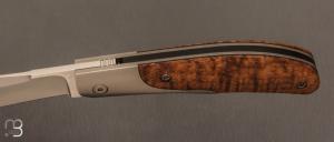  Couteau  "  KaLevEs " liner lock artisanal de Stéphane Espi - Koa et RWL-34