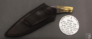   Couteau " Khukri " fixe par Petr Hofman - Frêne stabilisé et lame en D2