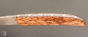    Couteau " L’Esti " à cran carré de Sylvain Petit - Les Couteaux du Mitou - Bouleau et C130