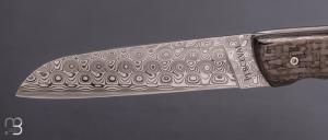   Couteau " L08 " par Perceval - Lame damas et fibre de carbone