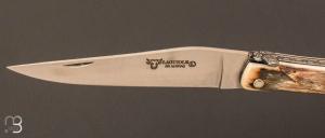  Couteau Laguiole en Aubrac 12 cm manche en ivoire de mammouth