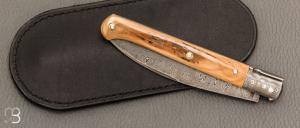   Couteau  " Laguiole Droit " custom de Jérôme Bellon - Mammouth et damas