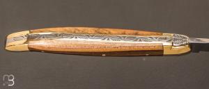 Couteau Laguiole pistachier 11 cm - Mitres laiton