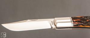    Couteau " Lanny's clip " de Ken Steigerwalt - Amber Stag et RWL34