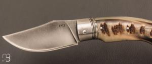    Couteau " Le 45 " Cran forcé par Mickaël Moing - Corne de bélier
