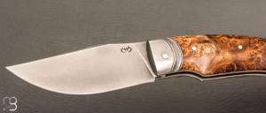  Couteau " Le 45 " Cran forcé par Mickaël Moing - Loupe d 'aulne et XC100