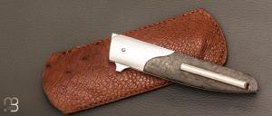    Couteau " Le City " custom pliant par J.P Martin - Fibre de carbone et RWL34