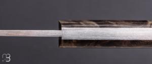 Couteau " Le Gone " mid-tech design d'Eric Depeyre - Loupe de peuplier stabilisée et 12C27