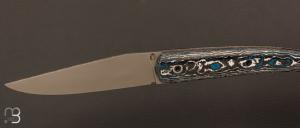  Couteau  "  Le Passager " de Pierre Thomas - Atelier Odae - Fatcarbon "Frost" et 14c28n
