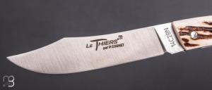   Couteau Le Thiers 11CM par Cognet -  Bois de cerf et 14c28N