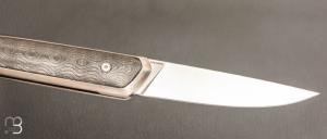   Couteau " Le Galeriste Titane LPO " button-lock par Lepage Knives - Fatcarbon Unititanium