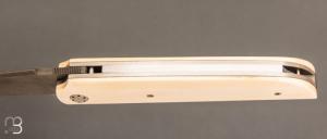   Couteau  "  Light " liner-lock par Thierry Chevron - Ivoire de mammouth et damas wootz
