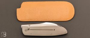 Couteau  "  Frame-lock custom " pliant par David Lespect - Titane et lame RWL-34