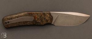 Couteau  "  Liner-lock " custom par Guy Poggetti - Micarta WW2 et elmax