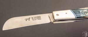 Couteau de poche " London " par Le Fidèle - Bouleau stabilisé et os