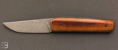   Couteau " Mastard " custom par Christophe Arbogast - Micarta Vintage et lame en D2