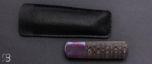   Couteau " Minimun " custom par Alain André - Fibre de carbone et timascus