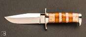 Couteau "My Knife" Oosic et ambre jaune par D'Alton Holder