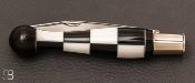 Ebony and Corian checked pattern n°25 boule Nontron knife