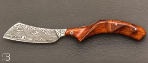   Couteau " Phasme  " Bois de Fer et Damas par la Coutellerie Savignac