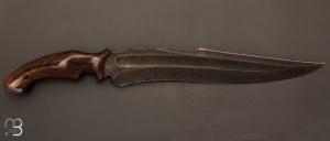    Couteau " Pièce unique XXL " fixe de Samuel Lurquin - Bois de fer d'Arizona et W2