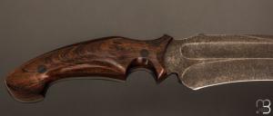    Couteau " Pièce unique XXL " fixe de Samuel Lurquin - Bois de fer d'Arizona et W2