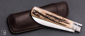    Couteau " Pradel " par Romain Alvarez - RWL34 et bois de cerf