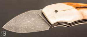    Couteau " Prototype " custom par Christophe Arbogast - Ivoire de phacochère et lame en 80CrV2