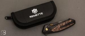 Couteau " RT-Kingfisher RTKF5 " par Remette RT - Titane/Copper Carbon et lame en M390