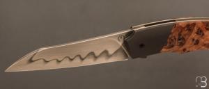    Couteau  " Racer " custom par Arnaud Dallier - Loupe d'orme stabilisée