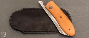 Couteau " Rusty " piémontais de poche de Sylvain Petit - Les Couteaux du Mitou - Micarta vintage