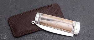  Couteau de poche " Sgian Dubh " par Ewen Maillard - Corne blonde et RWL34
