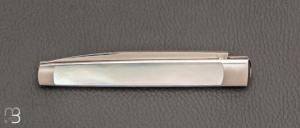 Couteau " Slipjoint " custom de Lionel Lalague - Nacre et lame en RWL34
