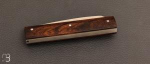 Couteau   "  Slipjoint " par Nicolas Couderc - bois de fer et lame en RWL34